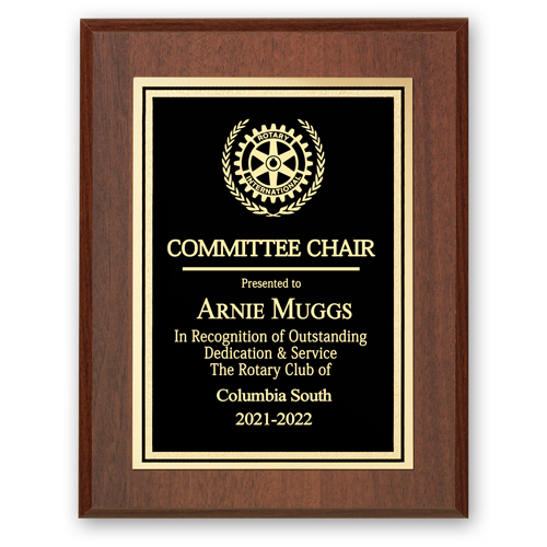 Rotary Committee Chairperson Plaque - Club Executive Series