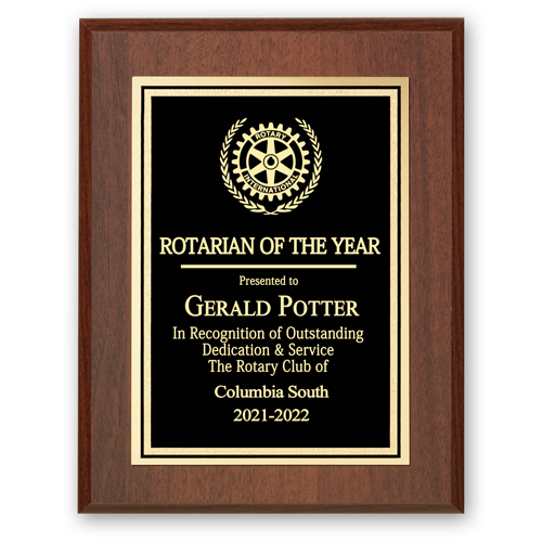 Rotary Rotarian Of The Year Plaque - Club Executive Series