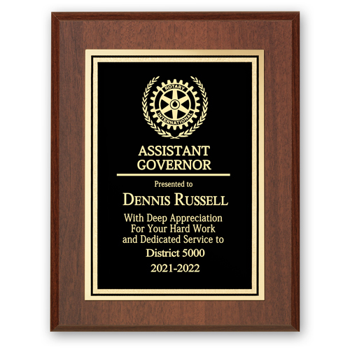 Rotary Assistant Governor Plaque - Club Executive Series