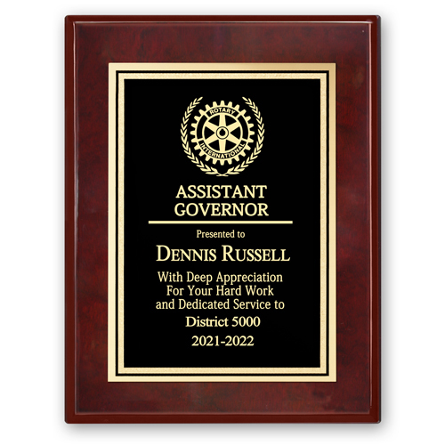 Rotary Assistant Governor Plaque - Club Executive Series