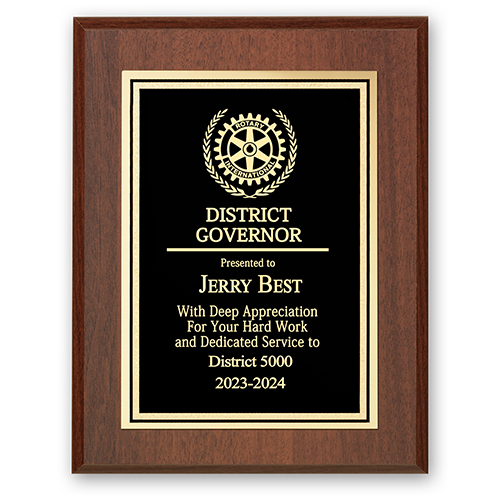 Rotary District Governor Plaque - Club Executive Series