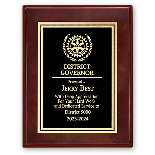Rotary District Governor Plaque - Club Executive Series