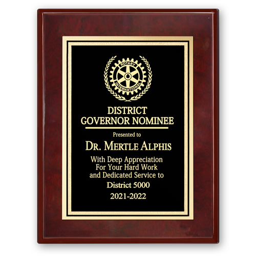 Rotary District Governor Nominee Plaque - Club Executive Series