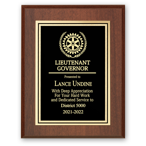 Rotary Lieutenant Governor Plaque - Club Executive Series