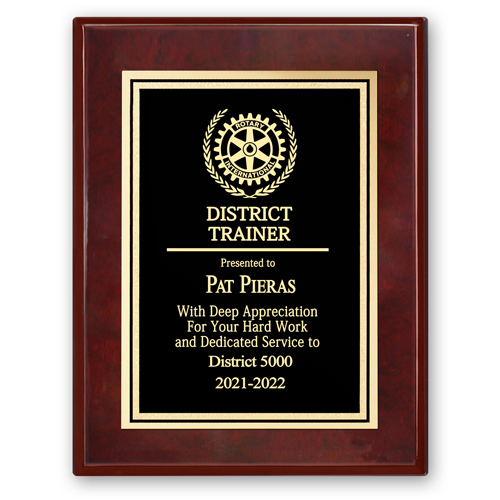 Rotary District Trainer Plaque - Club Executive Series