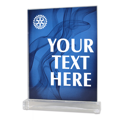 Rotary Custom Rectangular Lucite Vapor Mist Award