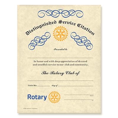 Rotary CUSTOMTIZED Distinguished Service Citation