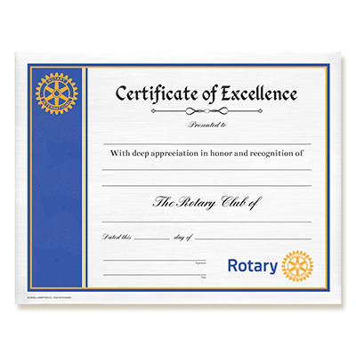 Rotary Certificate of Excellence