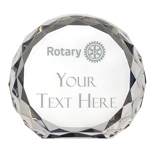 Custom Stand Up Faceted Crystal Paperweight