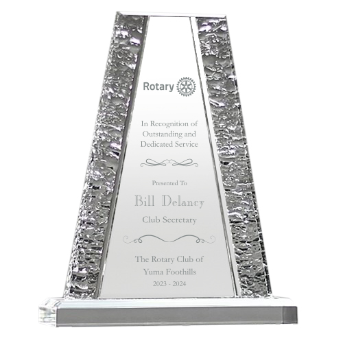 Rotary Iced Edge Acrylic Award,   8.5