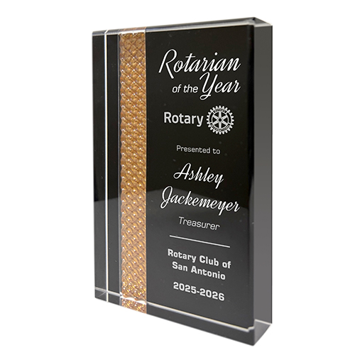 Rotary Prismatic Award Silver or Gold Accent