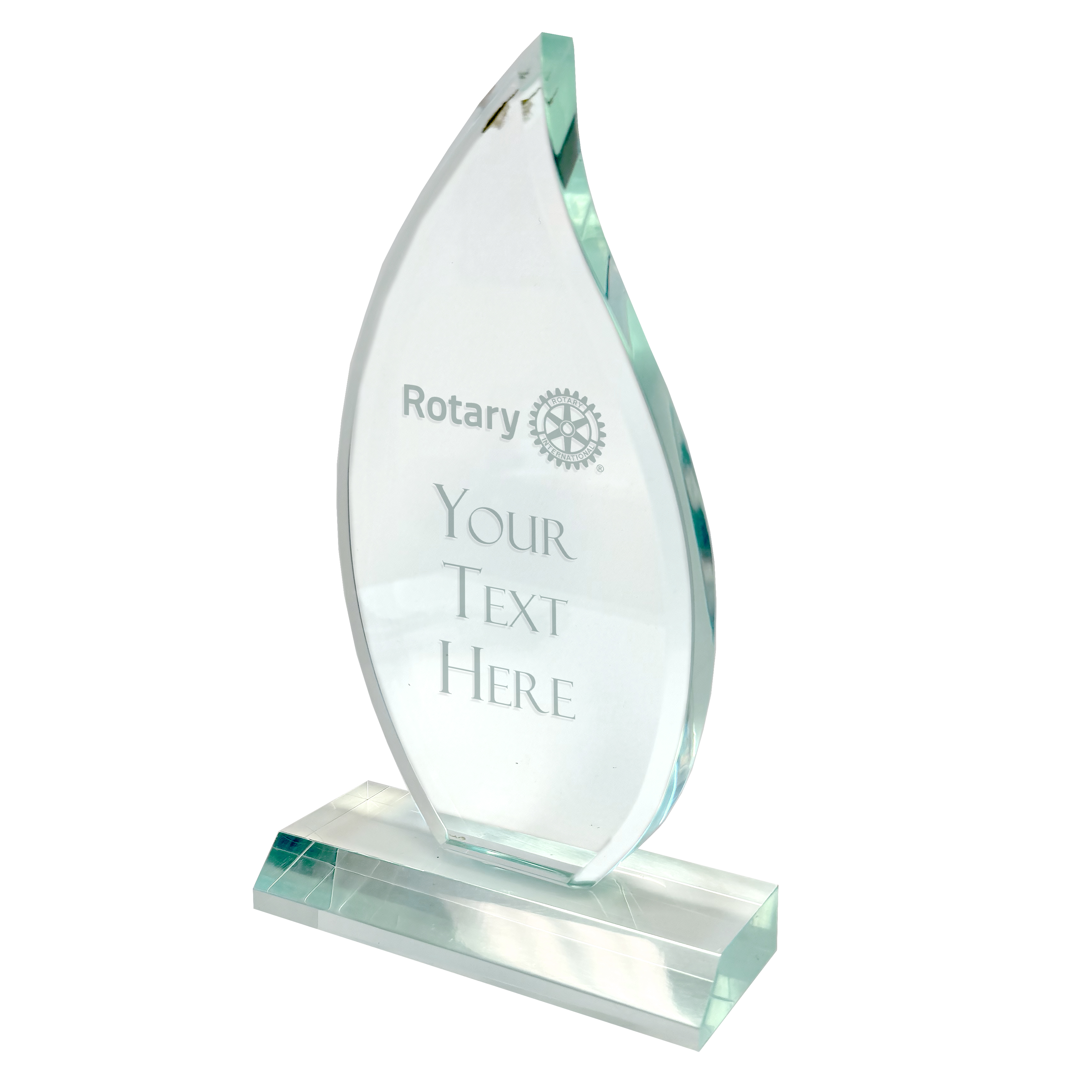 Custom Beveled Flame Award Jade Green