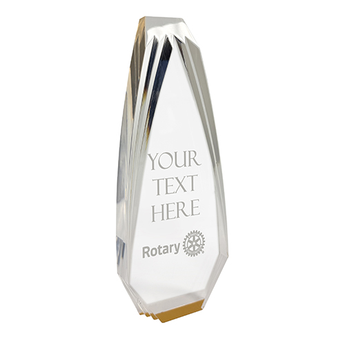 Custom Diamond Groove Obelisk Award with Gold Accent