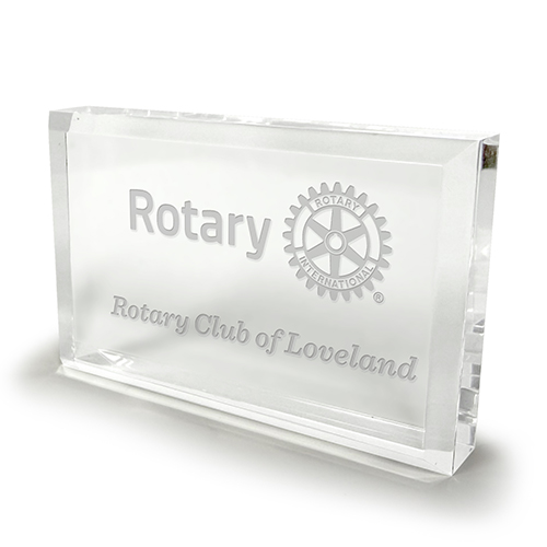 Rotary Clear Acrylic Staright Bevel Paperweight
