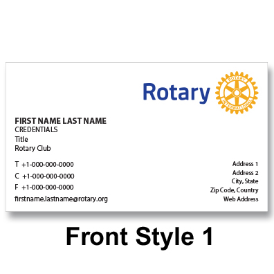 Rotary Business Cards
