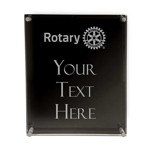 Rotary Custom Black Plaque with Floating Acrylic
