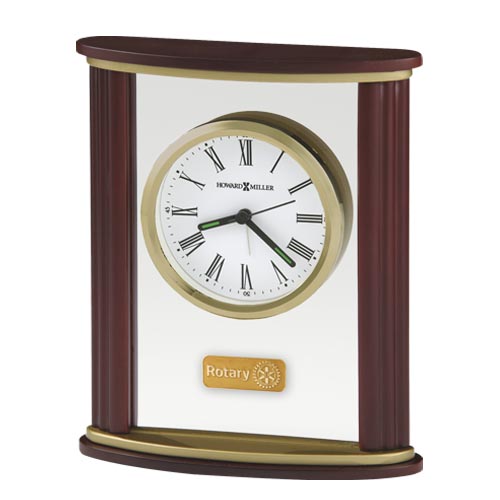 Rotary Rosewood, Brass & Glass Alarm Clock