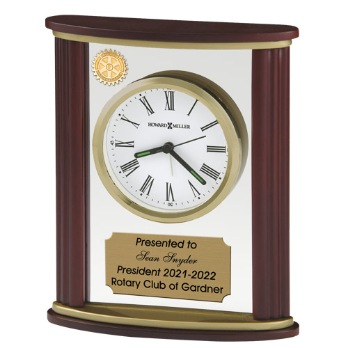 Custom Rosewood, Brass & Glass Alarm Clock