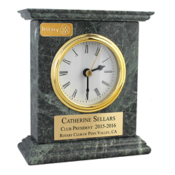 Rotary Heavy Green Marble Mantel Clock