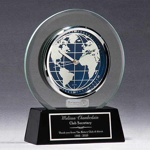 Rotary World Dial Glass Clock Award