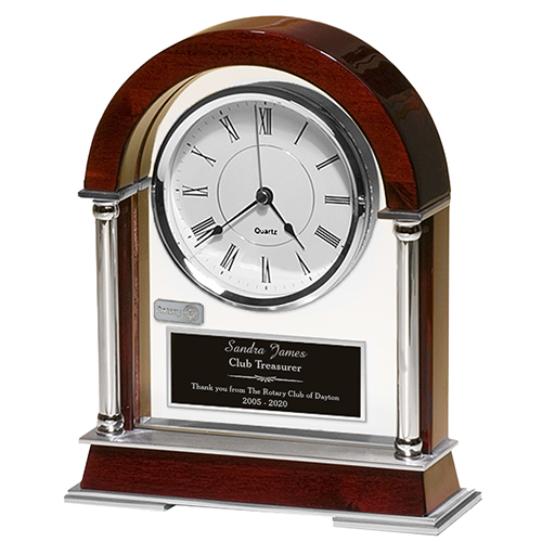 Rotary Rosewood Piano-Finish Mantle Clock