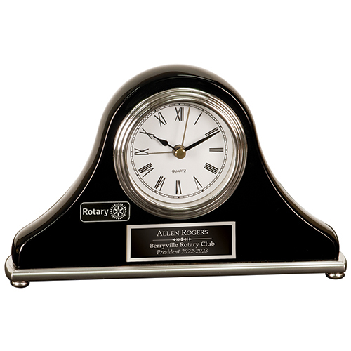 Rotary Black Piano Finish Desk Clock