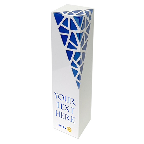 Rotary Poly Resin White and Blue Mosiac Award