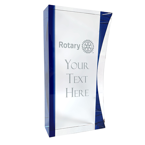 Custom Crystal Illusion Award with Blue Accent