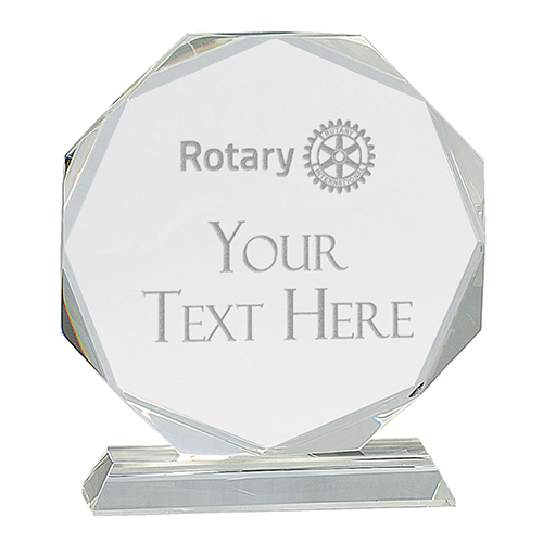 Custom Clear Crystal Octagon Award