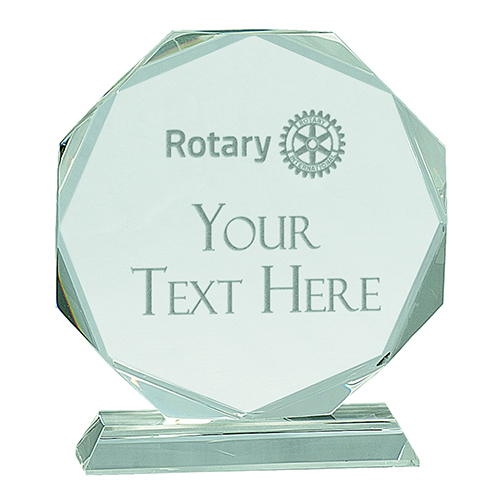 Custom Jade Crystal Octagon Award