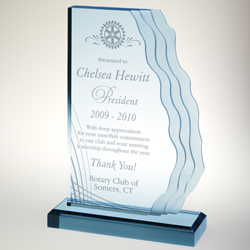 Rotary The Waterfall Blue Acrylic Award