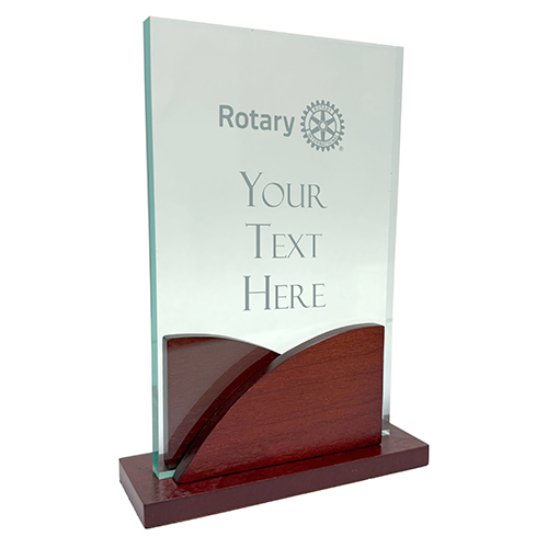 Rotary Custom Premium Series Acrylic on Mahogany Finish base