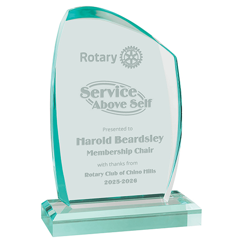 Rotary Tidal Series Jade Acrylic Serice Above Self  Award