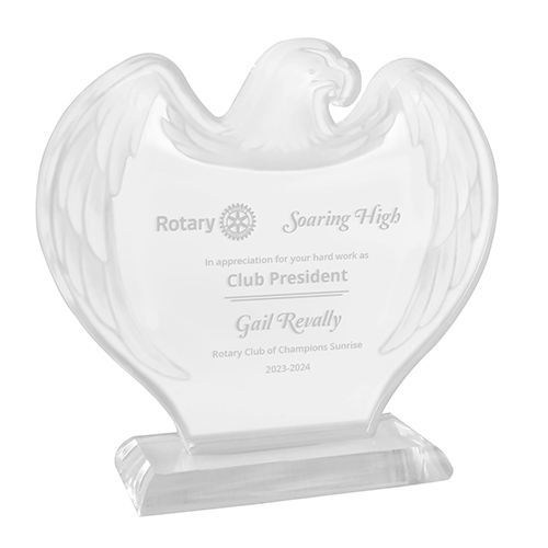 Clear Acrylic, Frosted Eagle 7 5/8