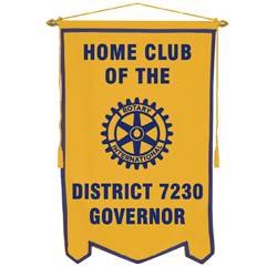 Rotary 3' x 5' Custom Banner - Gold Felt w/Blue Flock Transfer Copy