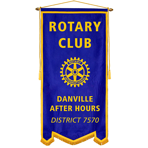 Rotary 3' x 6' Custom Banner - Blue Felt w/Gold Flock Transfer Copy