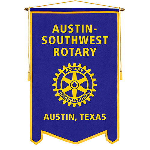 Rotary 4' x 6' Custom Banner - Blue Felt w/Gold Flock Transfer Copy
