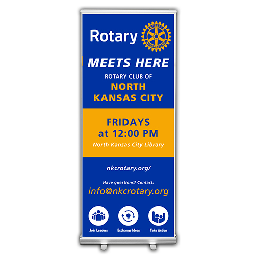 Rotary Customized Retractable Banner, Rotary Meets Here