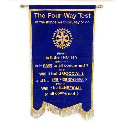 Rotary 3' X 5' Velvet 4 Way Test Banner