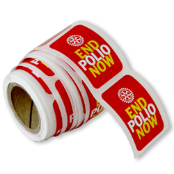 Rotary Roll of 100 End Polio Now Stickers