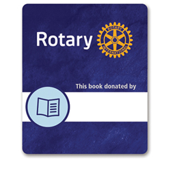 Rotary Custom Sheet of 6 Full Color Book Donation Stickers