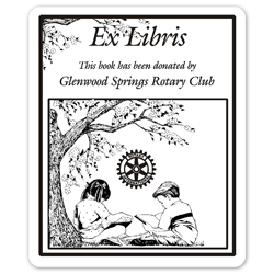 Rotary Custom Sheet of 6 Black & White Book Donation Stickers