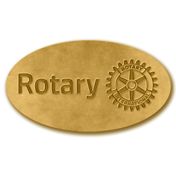 Rotary Gold Embossed Foil Stickers - Roll of 100