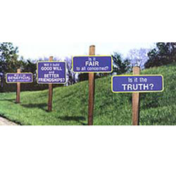 Rotary Set of 4 Single-Faced Four-Way Test Road Signs