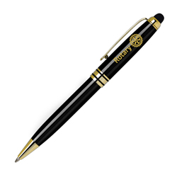 Rotary Black Brass Stylus Ballpoint Pen