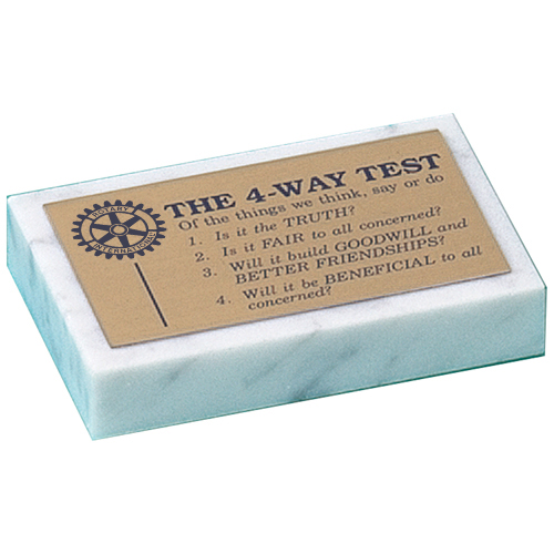 Rotary The Four-Way Test Marble Paperweight