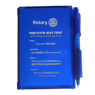 Rotary Blue Memo Pad with Pen Set