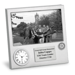 Rotary Custom Brushed Metal Picture Frame Clock
