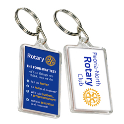 Rotary Custom Imprinted Acrylic Keyrings (Min. 300)