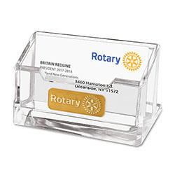 Rotary Faceted Acrylic Business Card Holder